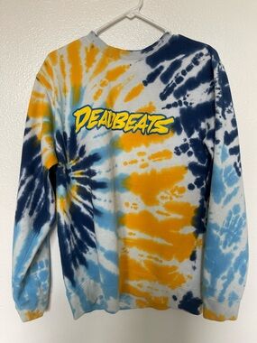 Zeds Dead Tie-Dye Crewneck Sweater - Blue/Yellow
